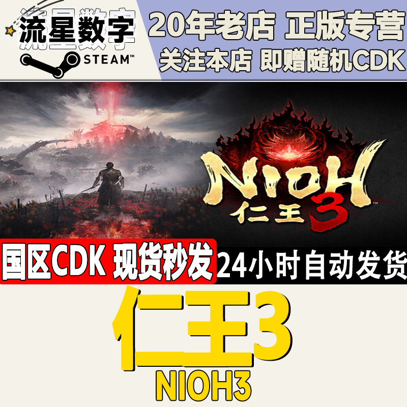 Steam正版国区KEY 仁王3 Nioh3 国区激活码 现货秒发