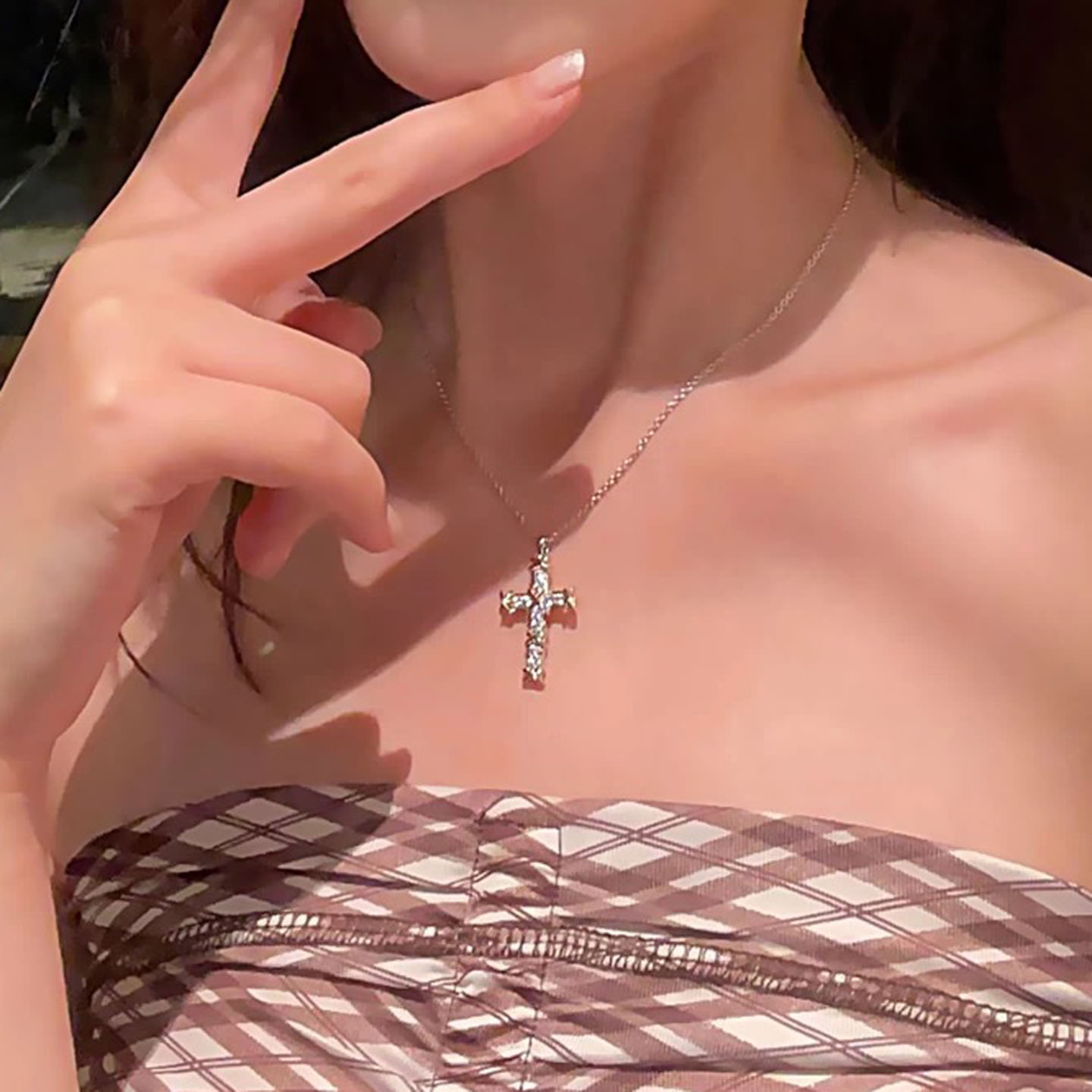 轻奢高级感十字架项链925纯银