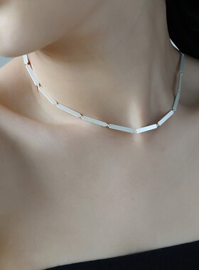 极简哑光喷砂手工锁骨链女百搭