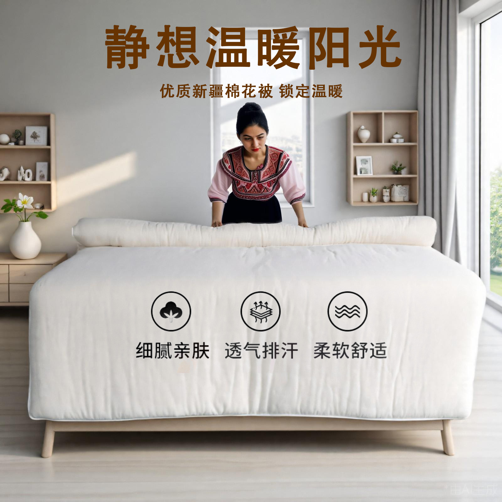 新疆棉匠哥一级长绒全棉棉花被