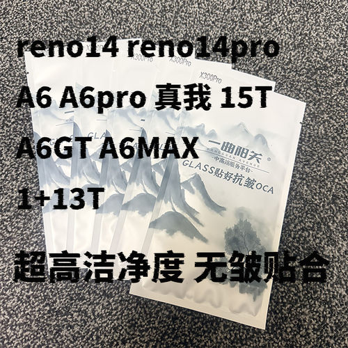 适用reno14pro A6pro 真我15T A6GT A6MAX 1+13T高标准抗皱盖板