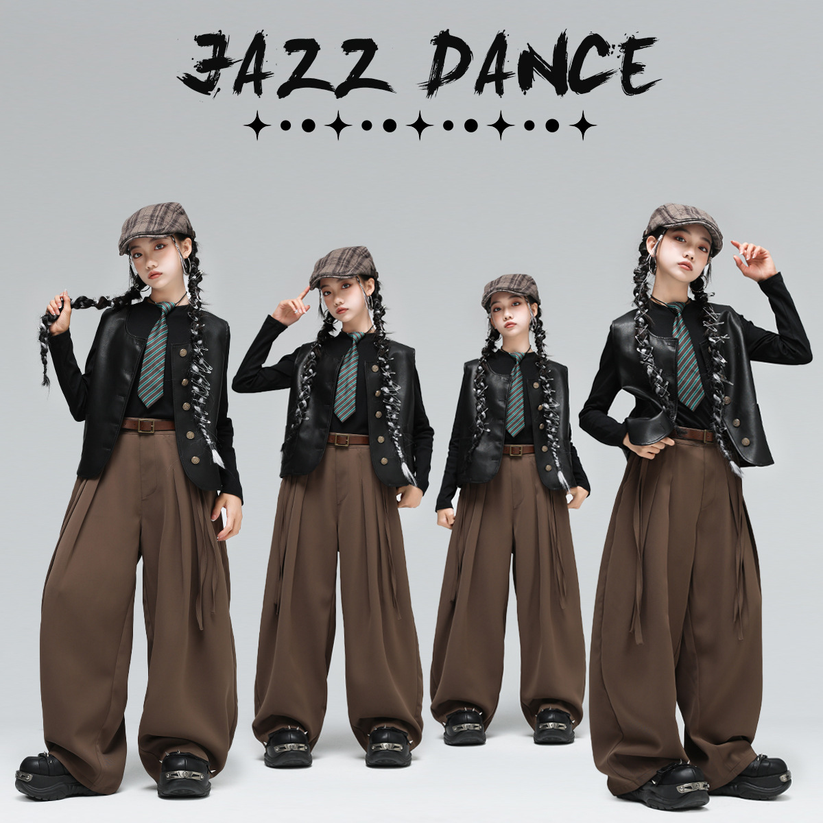 元旦女童爵士舞演出服少儿jazz街舞Popping表演儿童locking舞蹈服