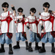 儿童街舞演出服潮服套装 hiphop嘻哈表演服宽松绑带上衣爵士舞服装