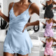 Home Pajamas Nightdress Satin Ladies Stretch