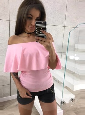 Solid Pleated Chiffon Shirts Fashion Women Tops Plus Size