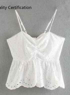 female Back Bow Tie Ruffle Shirts Chic Spaghetti Strap Tops