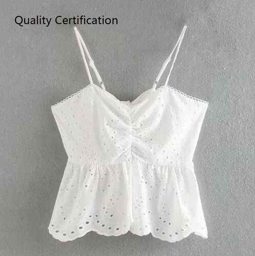 female Back Bow Tie Ruffle Shirts Chic Spaghetti Strap Tops