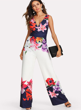 jumpsuits Fashion Ladies Wide Leg Long Pants Elegant Jumpsui