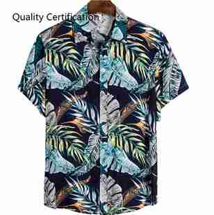 Cotton Summ hawaiian Blouse Beach Shirts Floral Shirt Casual