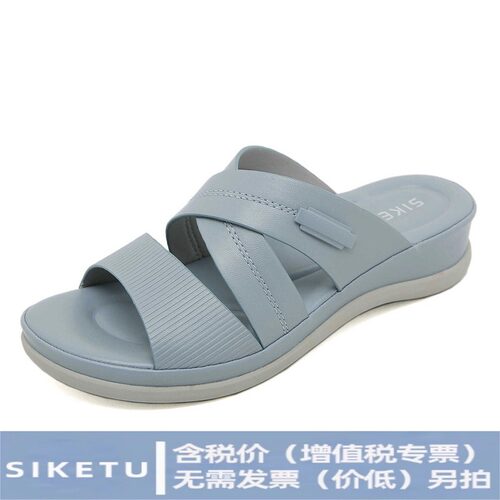 JS554-3夏季2025甜美凉鞋女时尚大气外贸大码厚底拖鞋沙滩鞋批发