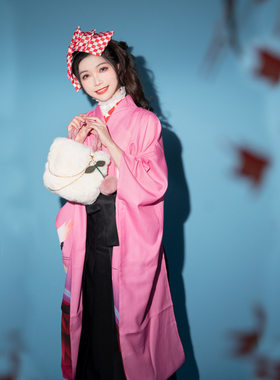 毕业式袴裙和服cosplay 女装二尺袖行灯袴日本和服套装