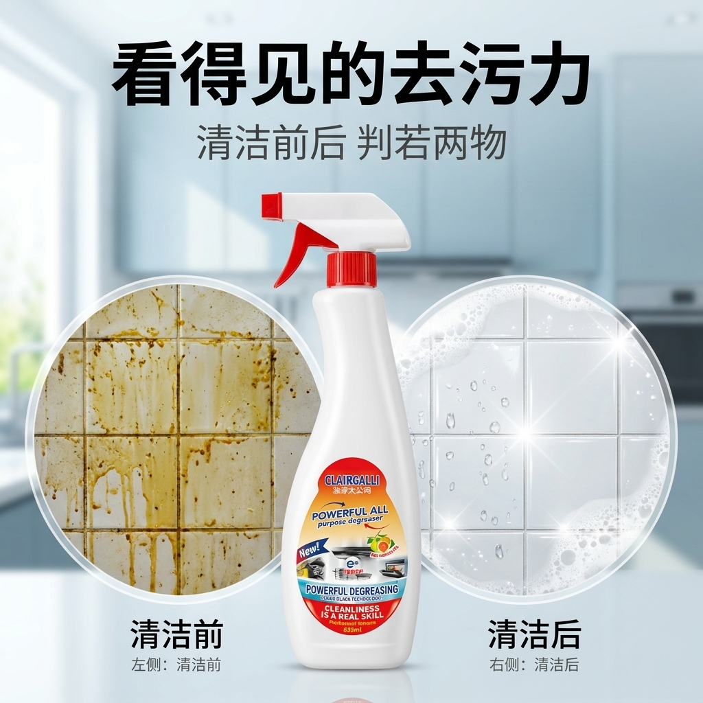 去油除垢多功能去油污清洁剂厨房瓷砖灶台强力去污喷雾瓶装家用
