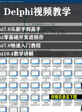 Delphi视频教程 Delphi7/Delphi10.4教程进销存实战讲解 自动发货
