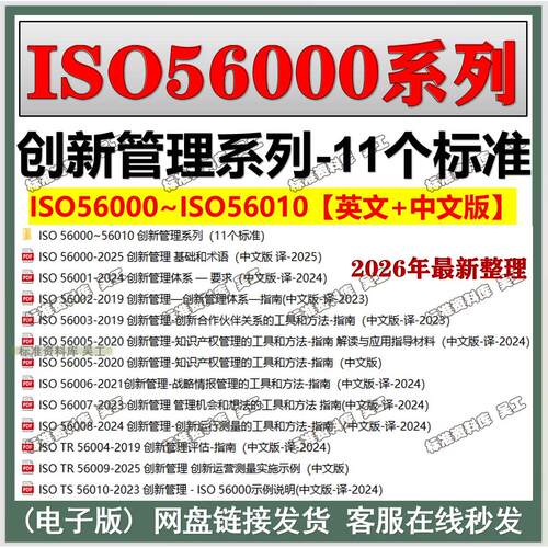 ISO56000~ISO56010创新管理系列11个标准送中文版 iso56001-2025