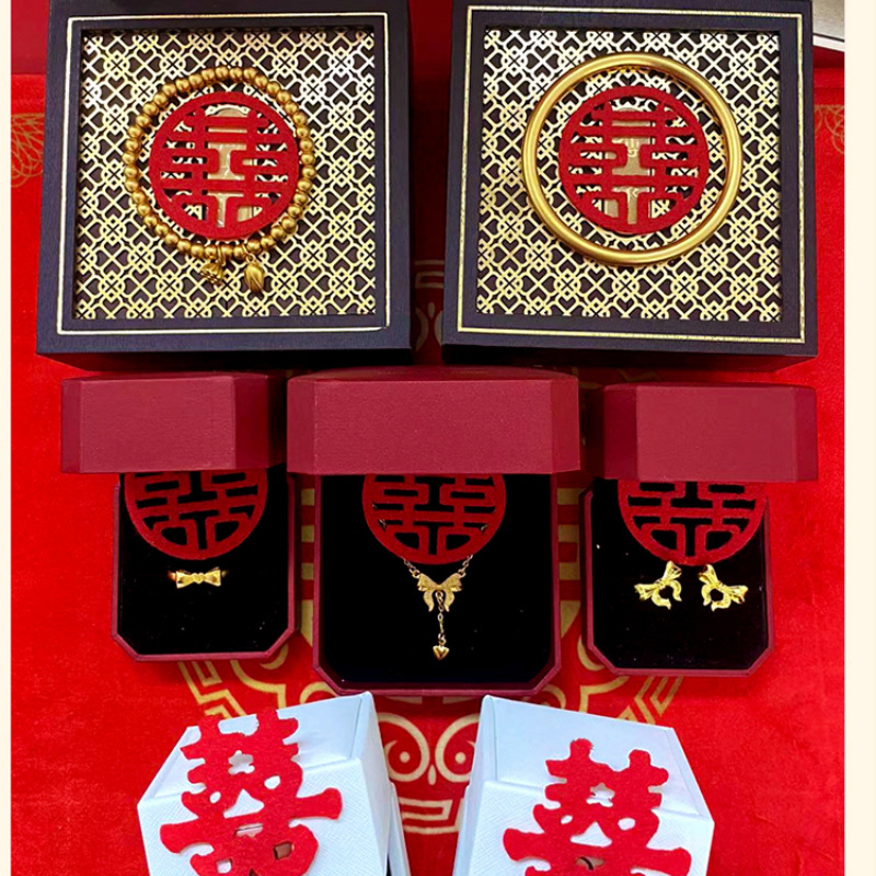 日本品质正宗三金首饰一套结婚龙凤手镯黄金五金套装假三金仿真沙