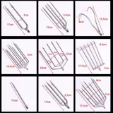 Рыба -вилка из нержавеющей стали, заливая маленькую рыбную вилку, лоах, желтая куколка, вилка, рыбалка небольшие аксессуары из нержавеющей стали с четырьмя маленькими рыбными вилками