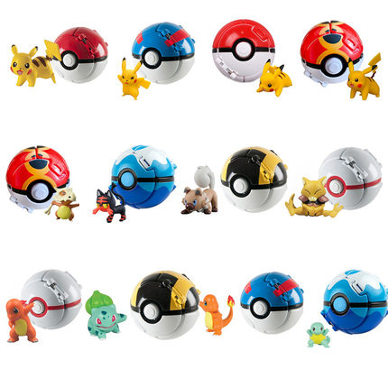 12 Styles Pokemon Elf Ball Anime Figure Pikachu Charmander L