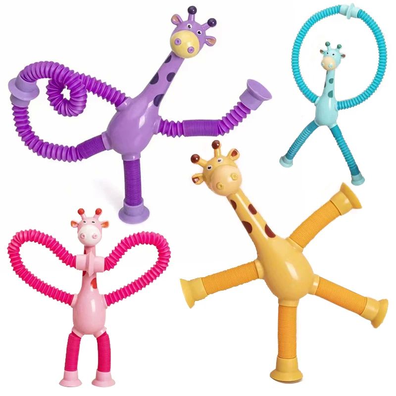 Children Suction Cup Toys Pop Tubes Stress Relief Telescopic