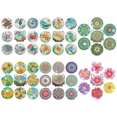 DIY Diamond Painting Coasters Kit Stackable Crystal Drink Co