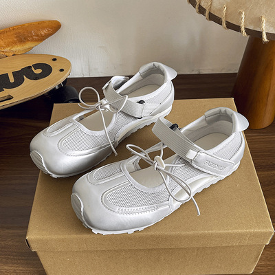 日本品质「云芙」多巴胺少女~芭蕾风运动德训鞋女春魔术贴休闲玛