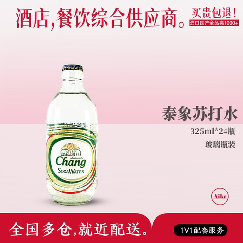 泰国象牌苏打水进口CHANG无糖碱性消暑解渴气泡水325mlX24瓶整箱 - 封面