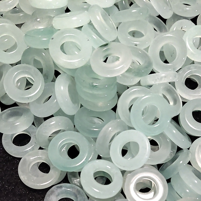 玉石散珠巴山料线圈散珠石英岩玉圆环diy散珠手链耳环项链坠材料