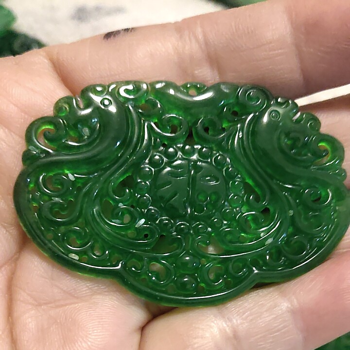 马来玉长命锁挂件吊坠小孩玉锁仿古玉福字镂空锁diy古风配件玉佩