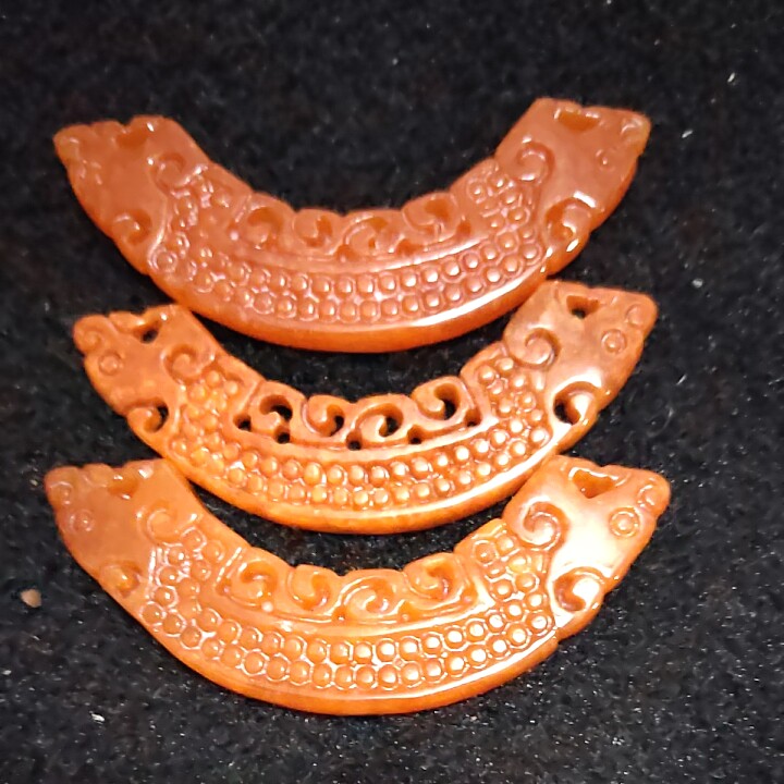 红翡翠玉仿古双龙吊坠男女款锁骨链挂件汉服玉佩配件diy手工项链