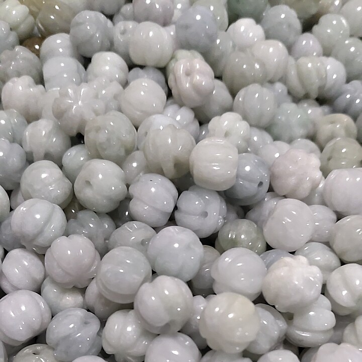 翡翠a货散珠子diy饰品配件耳环小南瓜小滴溜手链项链配饰配件材料