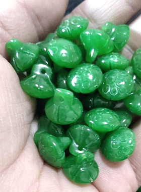 干青翡翠莲蓬玉石纽扣开衫羊绒衫中式马甲盘扣旗袍扣新中式12.5MM