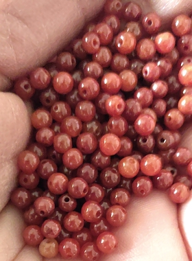 3.5-13mm翡翠珠子红翡圆珠手链项链DIY散珠配珠男女款串佛珠材料