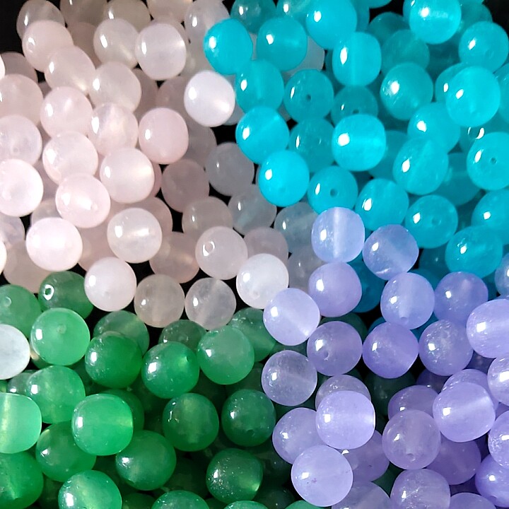 石英岩玉散珠子苹果珠糖果色玉串珠diy手链饰品配件材料服装扣子