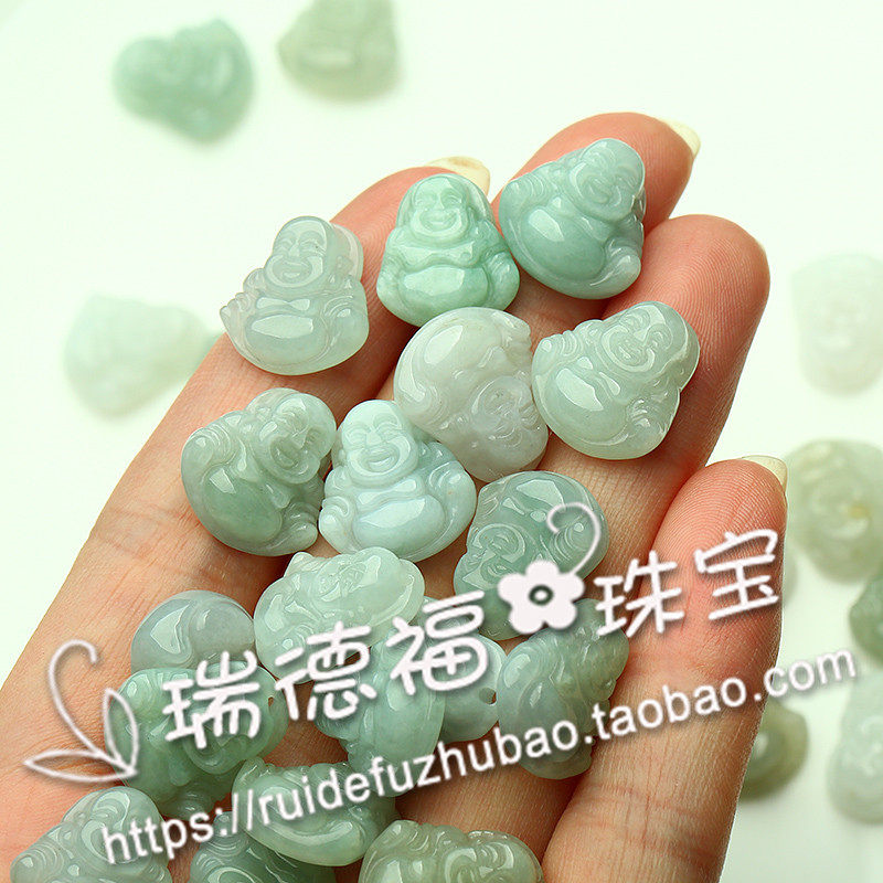 包邮天然翡翠A货小玉佛缅甸玉石翡翠弥勒佛挂件吊坠