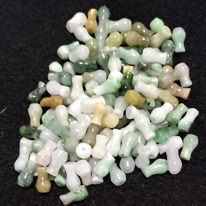 清仓整包天然翡翠A货散珠玉石花瓶diy手工串珠手链项链饰品配件
