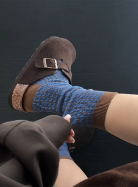 3双装 秋冬ins潮个性千鸟格复古双针织气质可堆堆