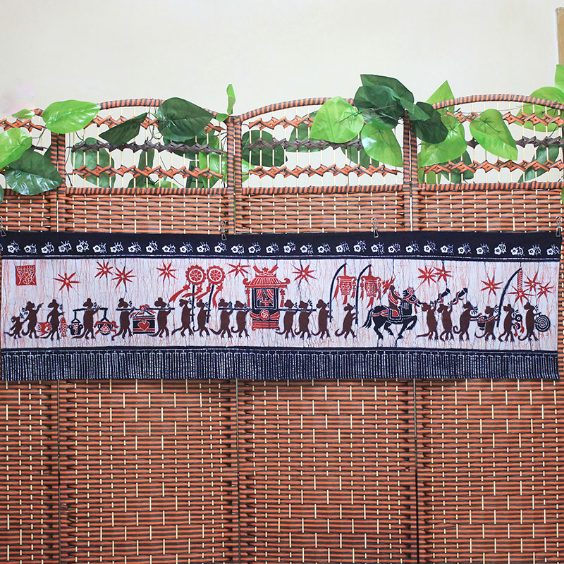 民族手工艺品壁画民俗蜡染画老鼠嫁女餐厅客厅酒吧装饰画布艺挂画图片