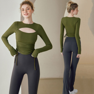 带胸垫女士专业瑜伽服套装秋冬高级感健身服长袖运动跑步速干训练