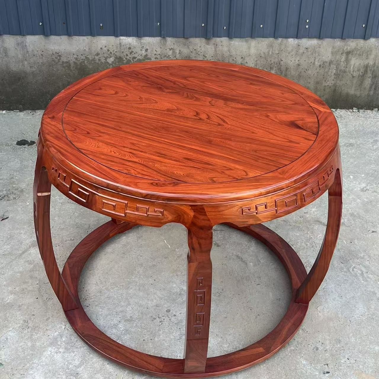 新中式鼓桌实木古典圆桌仿古餐桌