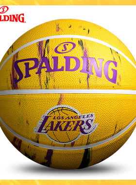 斯伯丁篮球官方正品7号湖人队徽科比签名室外橡胶比赛专用84-095Y