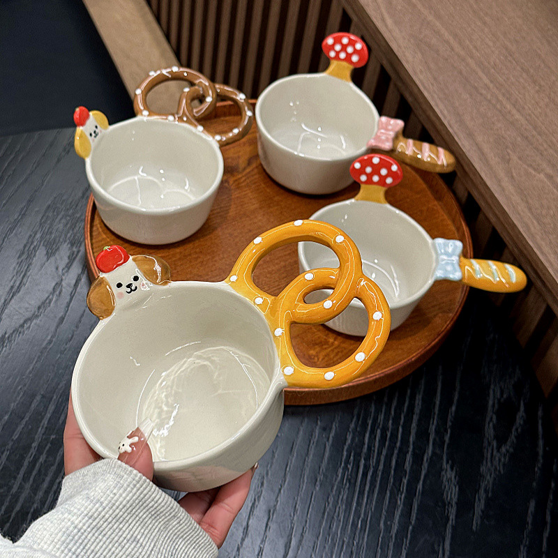 卡通可爱创意陶瓷米饭碗水果沙拉甜品碗早餐酸奶碗冰淇淋碗釉下彩,餐饮具,碗,淘宝优惠券,粉丝福利购,淘宝优惠卷