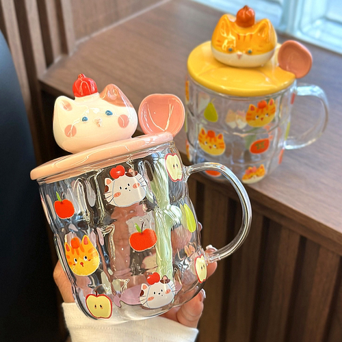 少女心猫咪耐高温玻璃杯