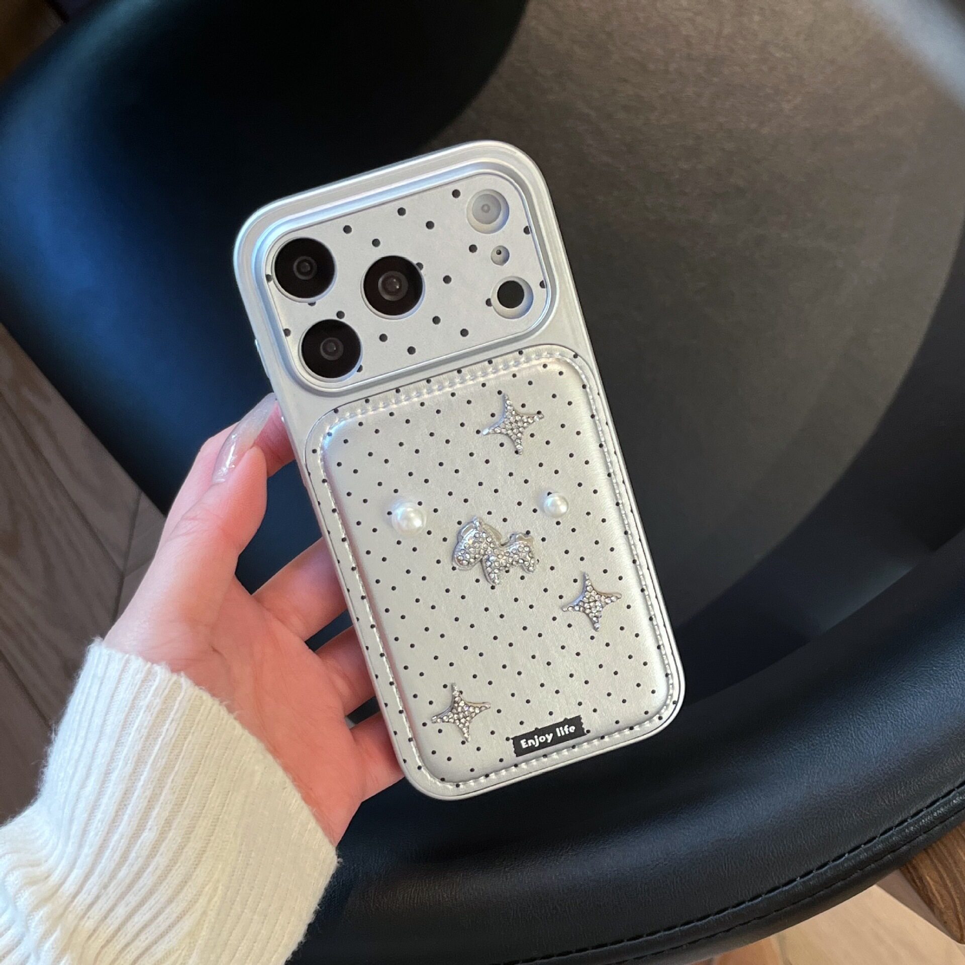 波点ins韩系珍珠小马适用iPhone17promax手机壳15pro创意14保护套iPhone16promax新款高级感13抗防摔热销女款