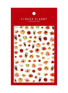 指行星FINGERPLANET美食美甲贴纸复古指甲贴美味佳肴MWJY000058