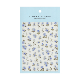 指行星FINGERPLANET美甲贴纸水彩手绘指甲贴纸水晕玫瑰蓝紫色0038