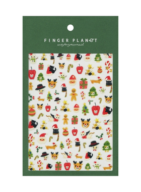 指行星FINGERPLANET美甲贴纸贴花可爱指甲贴萌宠圣诞MCSD000072