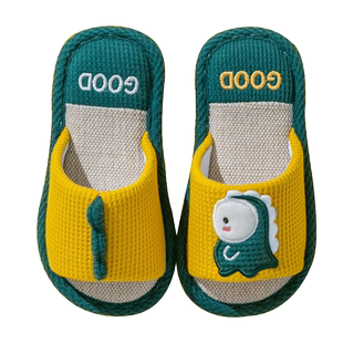 儿童拖鞋亚麻春秋四季女童男童幼儿园防滑室内居家用棉麻亲子宝宝