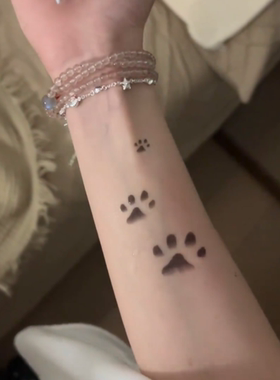 猫咪温变纹身贴冷变体温变色创意可爱贴饰高颜值爱心猫咪萌宠贴纸