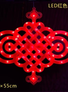 ledq中国结路灯扇形发光 路灯杆中国结双耳 led景观灯中国结