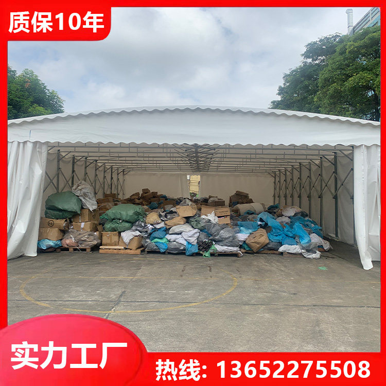 深圳定制推拉棚户外活动仓库蓬篮球雨篷电动雨棚挡雨棚夜宵大排档