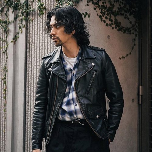 SCHOTTNYC皮衣斜拉链机车外套